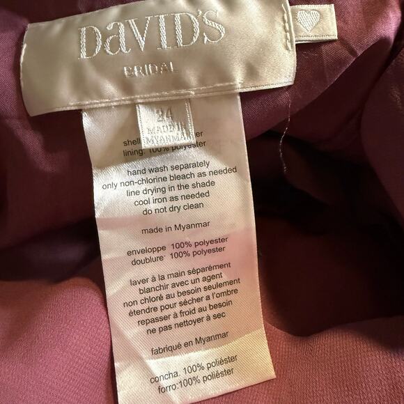 David's Bridal Tank Draped Chiffon Tulip Hem Bridesmaid Dress, Size 24W NWT - Picture 5 of 6